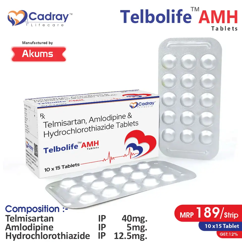 Telmisartan 40mg + Amlodipine 5mg + Hydrochlorothiazide 12.5mg | Hypertension Therapy | Best Price for PCD Pharma Franchise